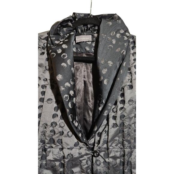 Woman’s Lightweight Black Gray Blazer/Jacket/Coat Dotted Collared Buttons Size 8 - Picture 9 of 10